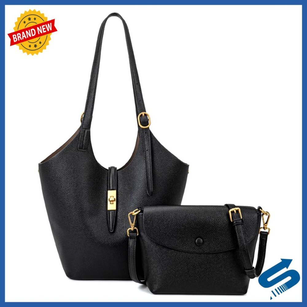 Slouchy PU Leather Bucket Bag Hobo Crossbody Shoulder Purse Tote Handbag